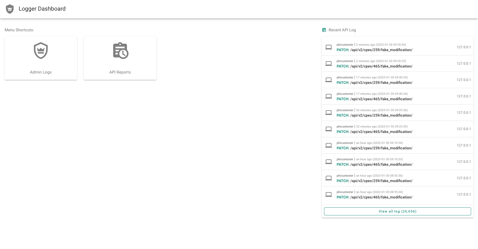 Logger Dashboard