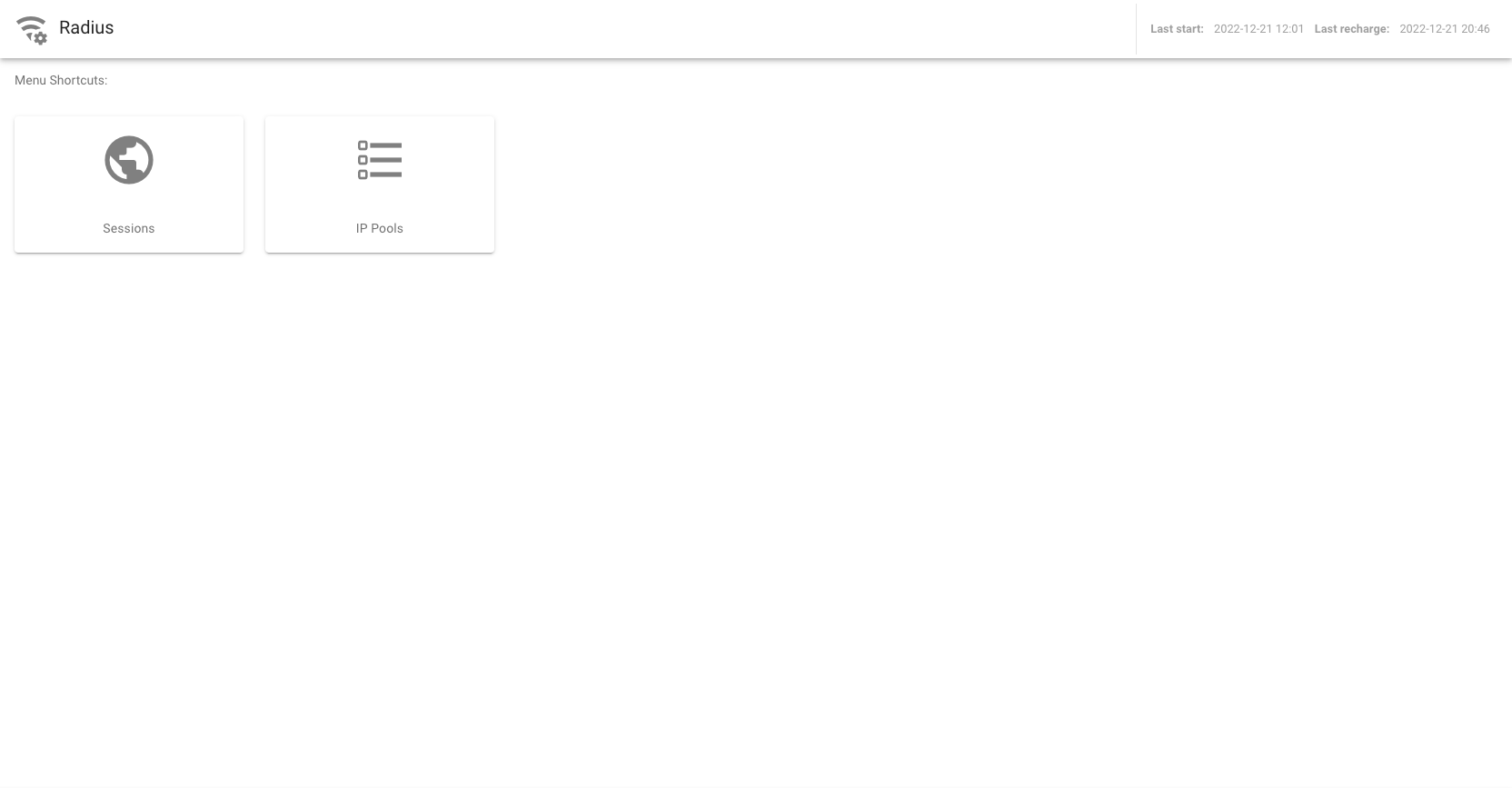 Radius Dashboard
